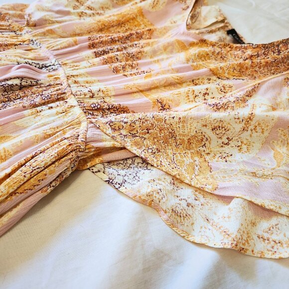 Gigio USA Mauve Paisley Print Dress Flutter Sleeves | Boho & Fairycore | Size S - Picture 12 of 16